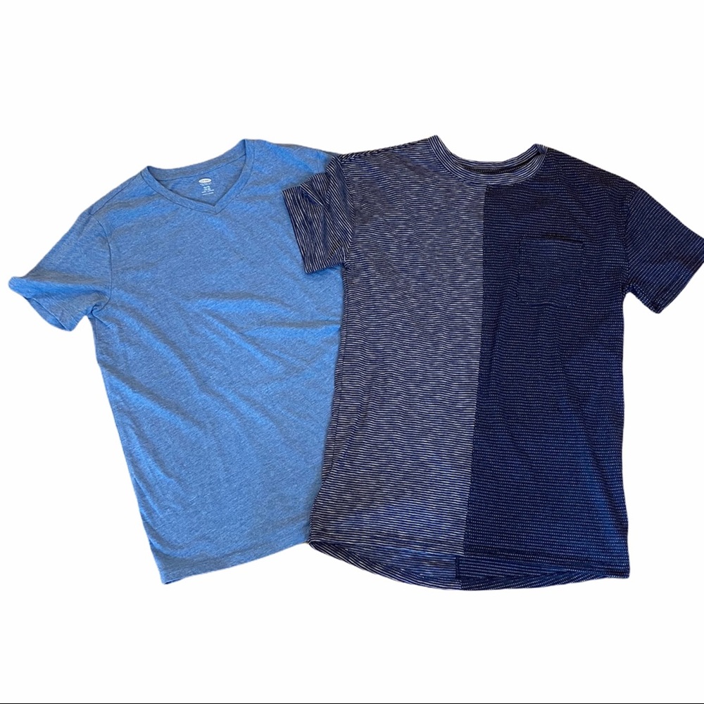 Boys Blue Tops Shirts Stripe Old Navy Cat Jack XL LOT 14 16 Short Sleeve